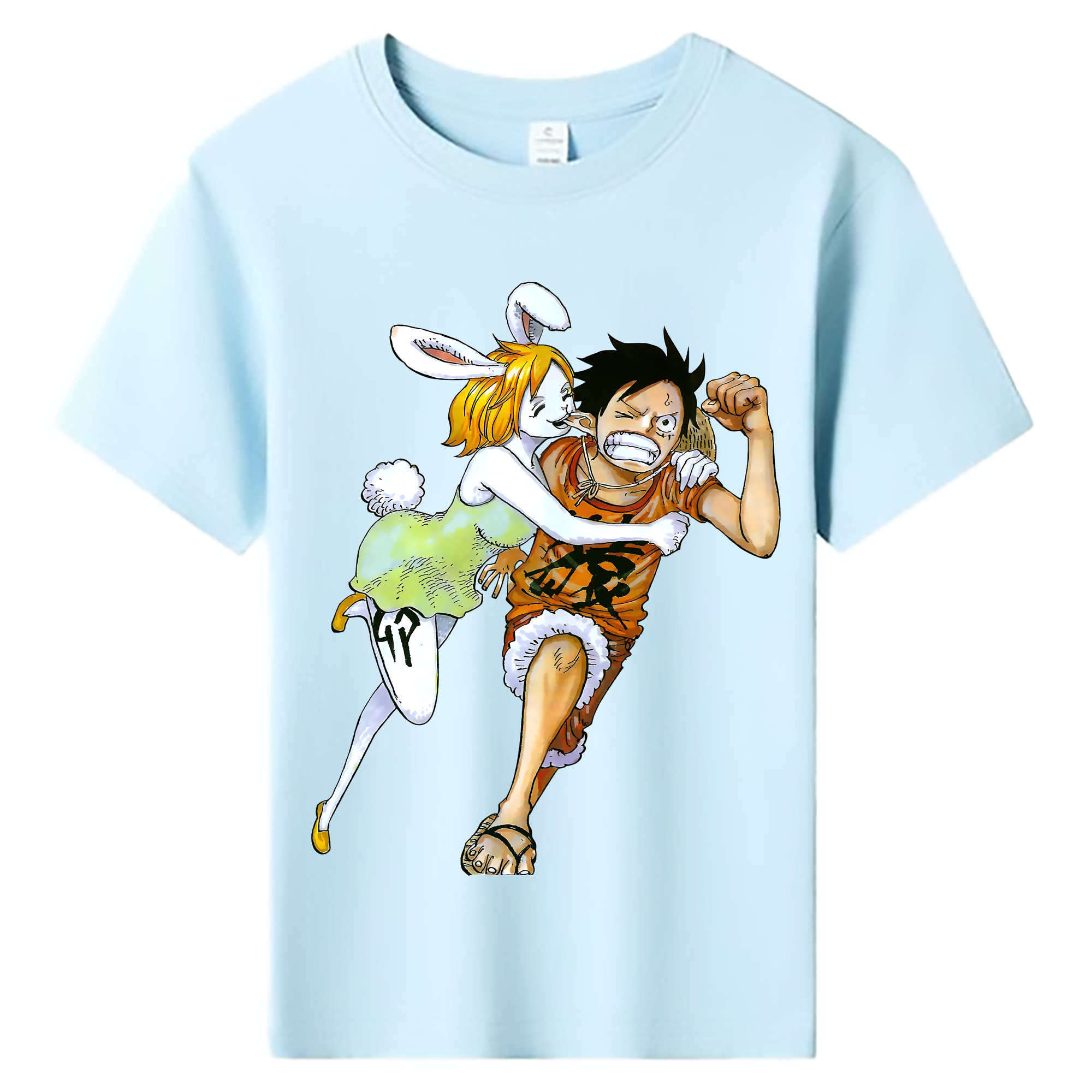 ワンピース モンキー・D・ルフィ ONE PIECE Monkey D. Luffy 綿100％キッズTシャツ（フロントプリント）